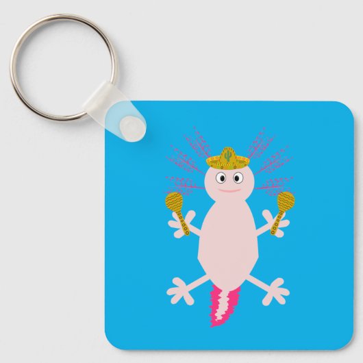 Dag van de Doden Mexicaanse Axolotl Op Maat Sleutelhanger (Voorkant)