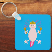 Dag van de Doden Mexicaanse Axolotl Op Maat Sleutelhanger (Voorkant)