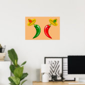 Dag van de Doden Mexicaanse Chili's Poster (Thuiskantoor)