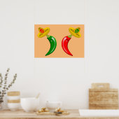 Dag van de Doden Mexicaanse Chili's Poster (Keuken)