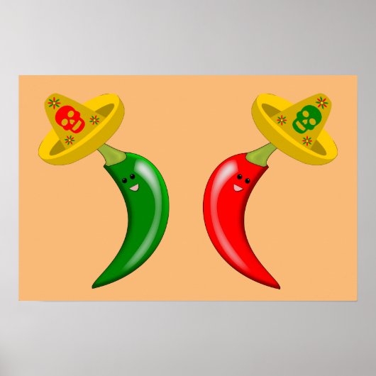 Dag van de Doden Mexicaanse Chili's Poster (Voorkant)