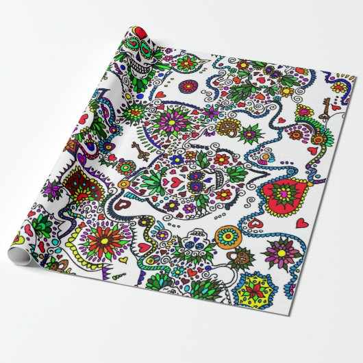 Dag Van De Doden Snoep Skull Inpakpapier (Uitgerold)