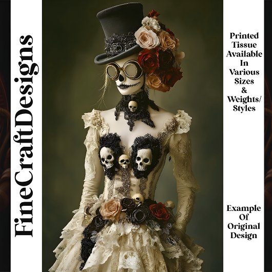 Dag Van De Doden Steampunk Vrouw R9 Decoupage Tissuepapier