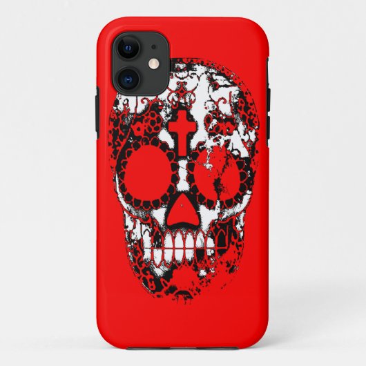 Dag van de Doden Suiker Schedel Grunge Ontwerp Case-Mate iPhone Case (Achterkant)