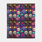 Dag van de doden, suiker schedel patroon, Hallowee Fleece Deken (Voorkant)