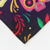 Dag van de doden, suiker schedel patroon, Hallowee Fleece Deken (Hoek)