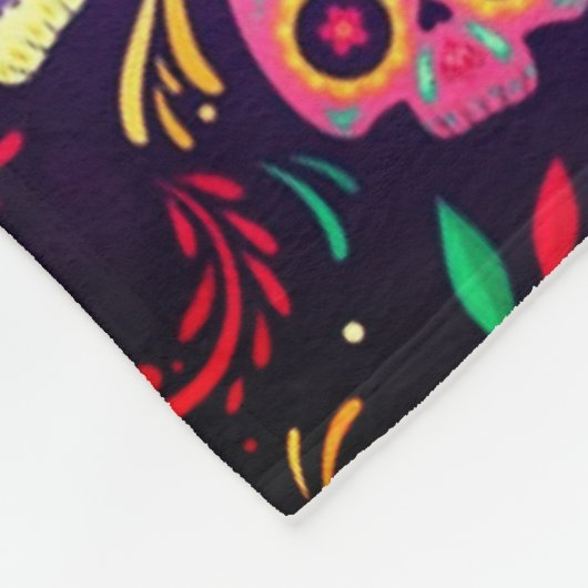 Dag van de doden, suiker schedel patroon, Hallowee Fleece Deken (Hoek)