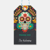 Dag van de Doden Suiker Skull Bedankt Cadeaulabel (Voorkant)