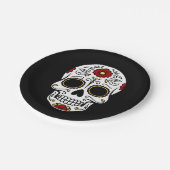 Dag van de Doden Zwarte Suiker Schedel Papieren Bo Bordje (Gekanteld)