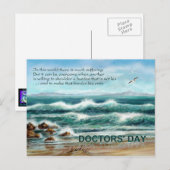 Dag van de Dokters Bedankt aan Doctor, Blue Seasca Briefkaart (Voorkant / Achterkant)