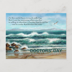 Dag van de Dokters Bedankt aan Doctor, Blue Seasca Briefkaart