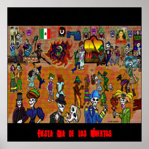 dag van de dood2, Fiesta Dia de los Muertos Poster