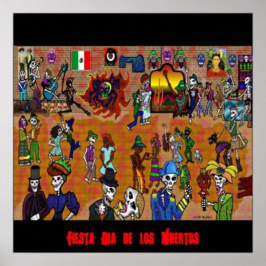 dag van de dood2, Fiesta Dia de los Muertos Poster (Voorkant)
