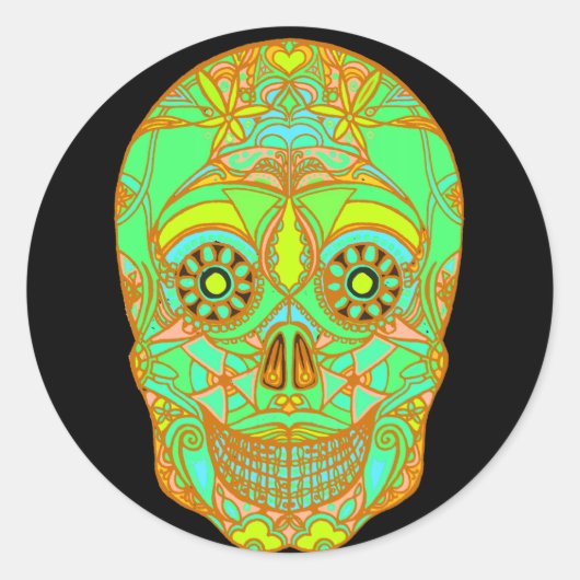 Dag van de dood 1 ronde sticker (Voorkant)