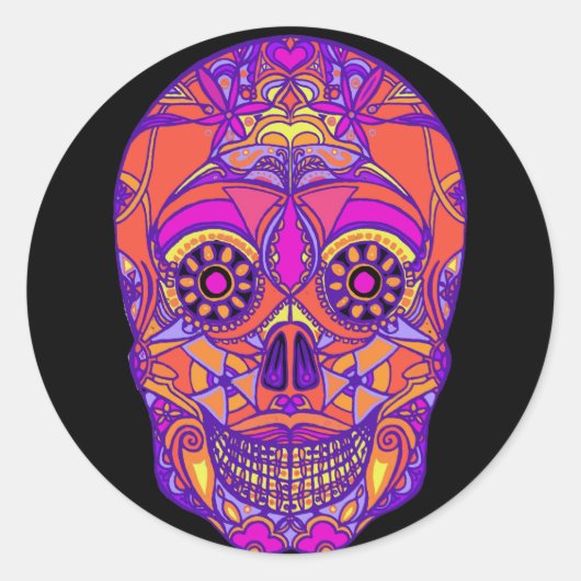Dag van de dood 2 ronde sticker (Voorkant)