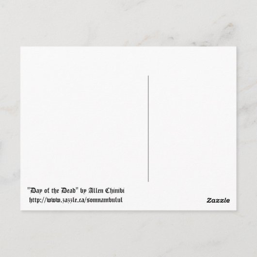 Dag van de dood briefkaart (Achterkant)