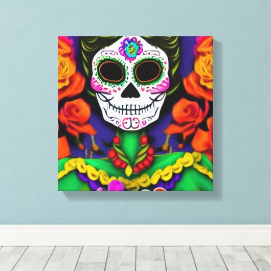 Dag van de dood canvas afdruk (Insitu (Houten vloer))