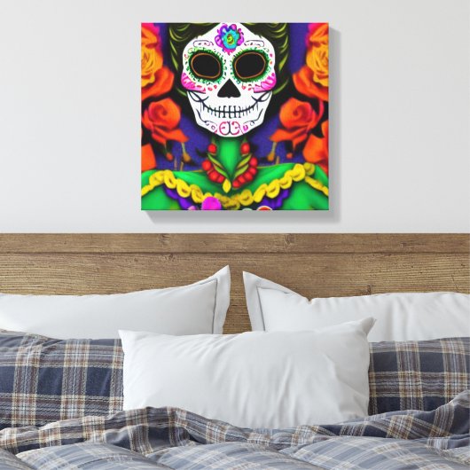 Dag van de dood canvas afdruk (Insitu (Slaapkamer))