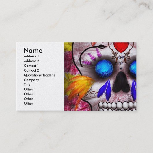 Dag van de dood - Doodmasker Visitekaartje (Voorkant)
