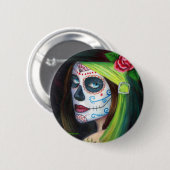 Dag van de dood door Lori Karels Ronde Button 5,7 Cm (Voorkant /achterkant)