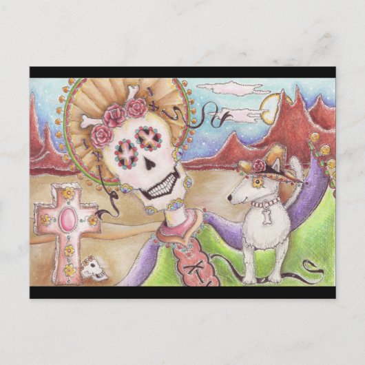 Dag van de dood, "Dusk with Dog" Briefkaart (Voorkant)