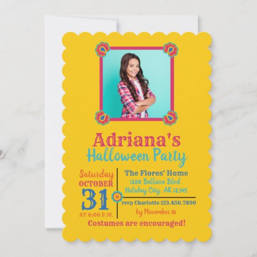 Dag van de Dood-halloween-feest Kaart (Voorkant)