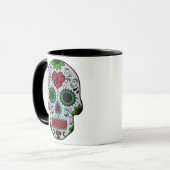 Dag van de dood in rood en groen mok (Voorkant links)