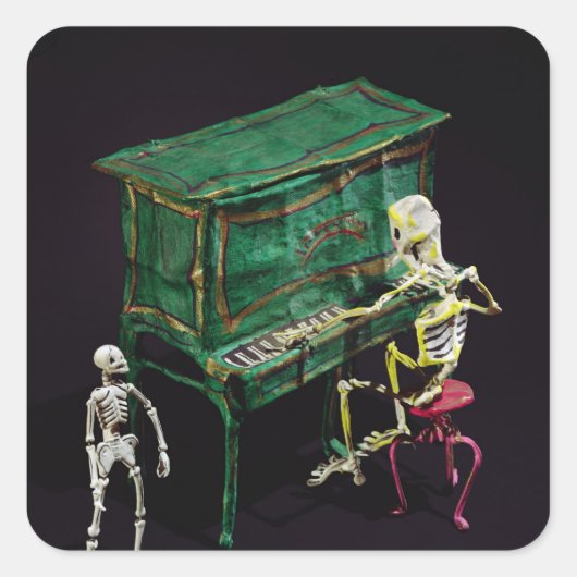 Dag van de dood is muzikant vierkante sticker (Voorkant)