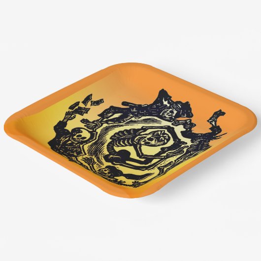 Dag van de dood - José Guadalupe Posada Papieren Bordje (Gebogen)