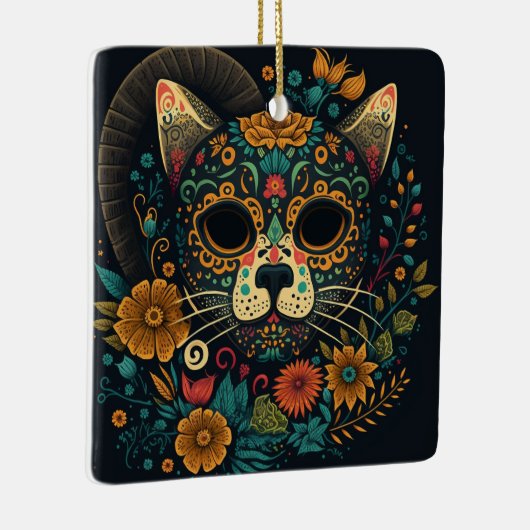 Dag van de Dood Kat-versiering Keramisch Ornament (Rechts)