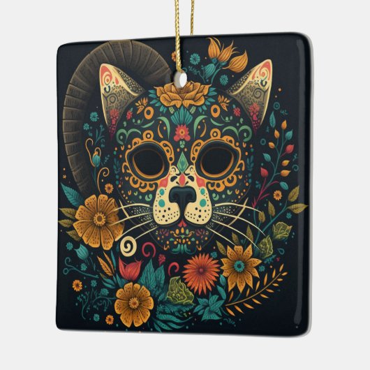 Dag van de Dood Kat-versiering Keramisch Ornament (Links)