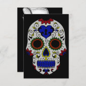Dag van de dood met blauw sleutelhart kaart (Voorkant / Achterkant)