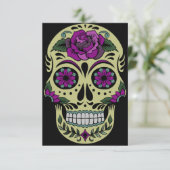 Dag van de dood met Paars Roos Kaart (Staand voorkant)