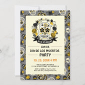 Dag van de dood nodigt Dia de Los Muertos uit Kaart (Voorkant)