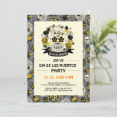 Dag van de dood nodigt Dia de Los Muertos uit Kaart (Staand voorkant)