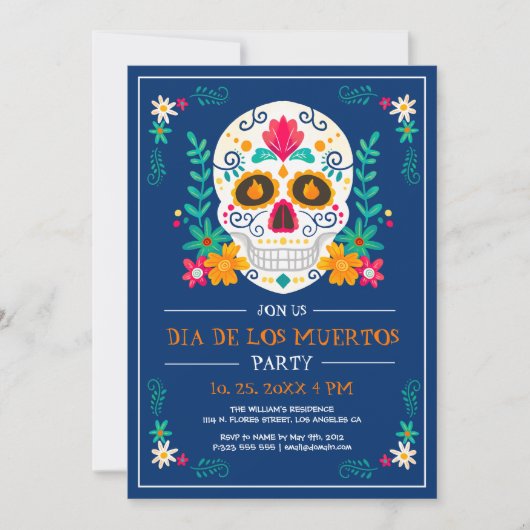 Dag van de dood nodigt Dia de Los Muertos uit tot  Kaart (Voorkant)