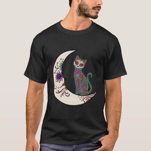 Dag van de dood op de Mexicaanse kat T-shirt (Voorkant)
