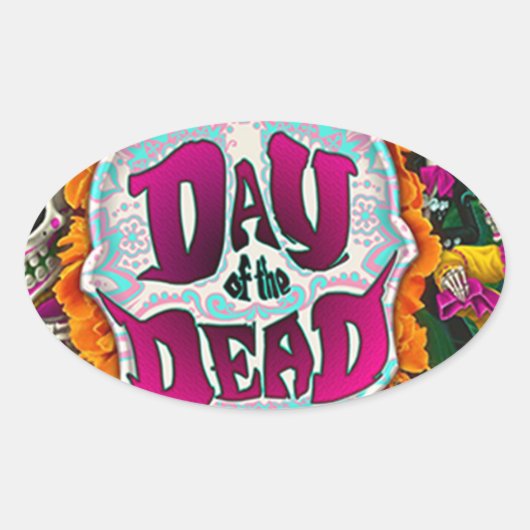 Dag van de dood ovale sticker (Voorkant)