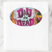 Dag van de dood ovale sticker (Tas)