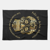 Dag van de dood - Pas Naam en Bericht aan toevoege Theedoek (Horizontaal)