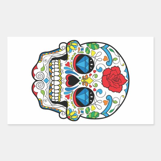 Dag van de dood rechthoekige sticker (Voorkant)