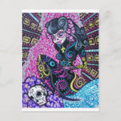 Dag van de Dood Retro Mermaid Briefkaart (Voorkant)