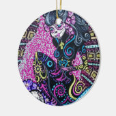 Dag van de Dood Retro Mermaid Keramisch Ornament (Links)