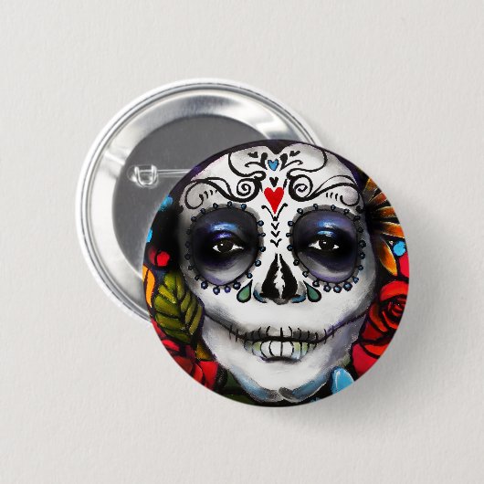 Dag van de dood ronde button 5,7 cm (Voorkant /achterkant)
