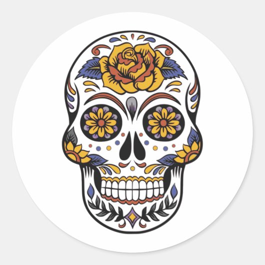 Dag van de dood ronde sticker (Voorkant)
