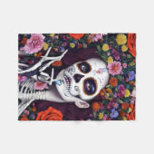 Dag van de Dood Suikerschedel Fleece Deken (Voorkant (Horizontaal))