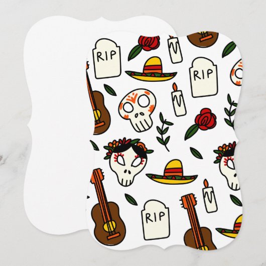 dag van de dooddoedelen kaart (Voorkant / Achterkant)