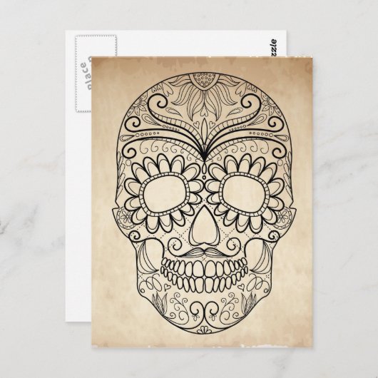 Dag van de doodgedraaide schedel briefkaart (Voorkant / Achterkant)