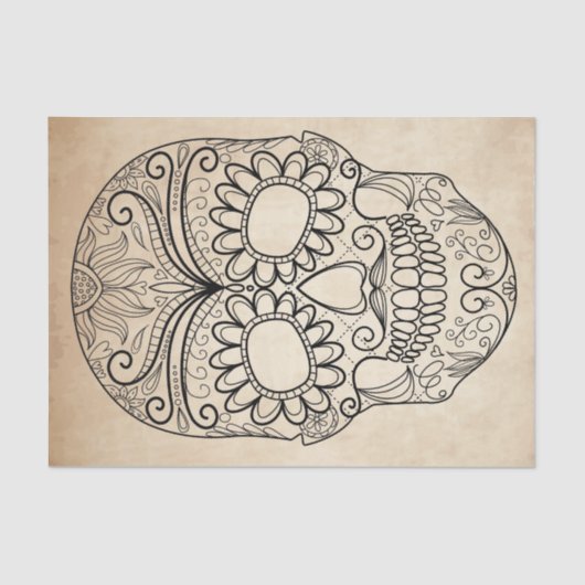 Dag van de doodgedraaide schedel tissuepapier (Voorkant)