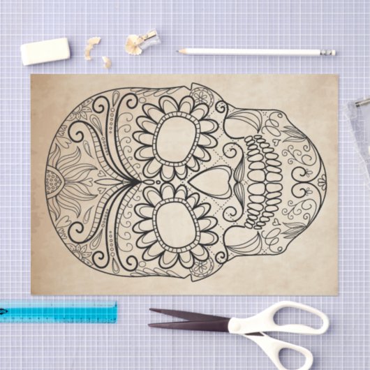 Dag van de doodgedraaide schedel tissuepapier (Craft)